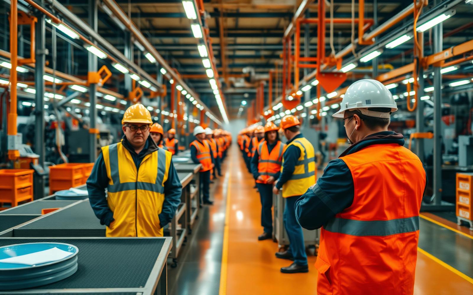 Planta de manufactura con equipo Lean